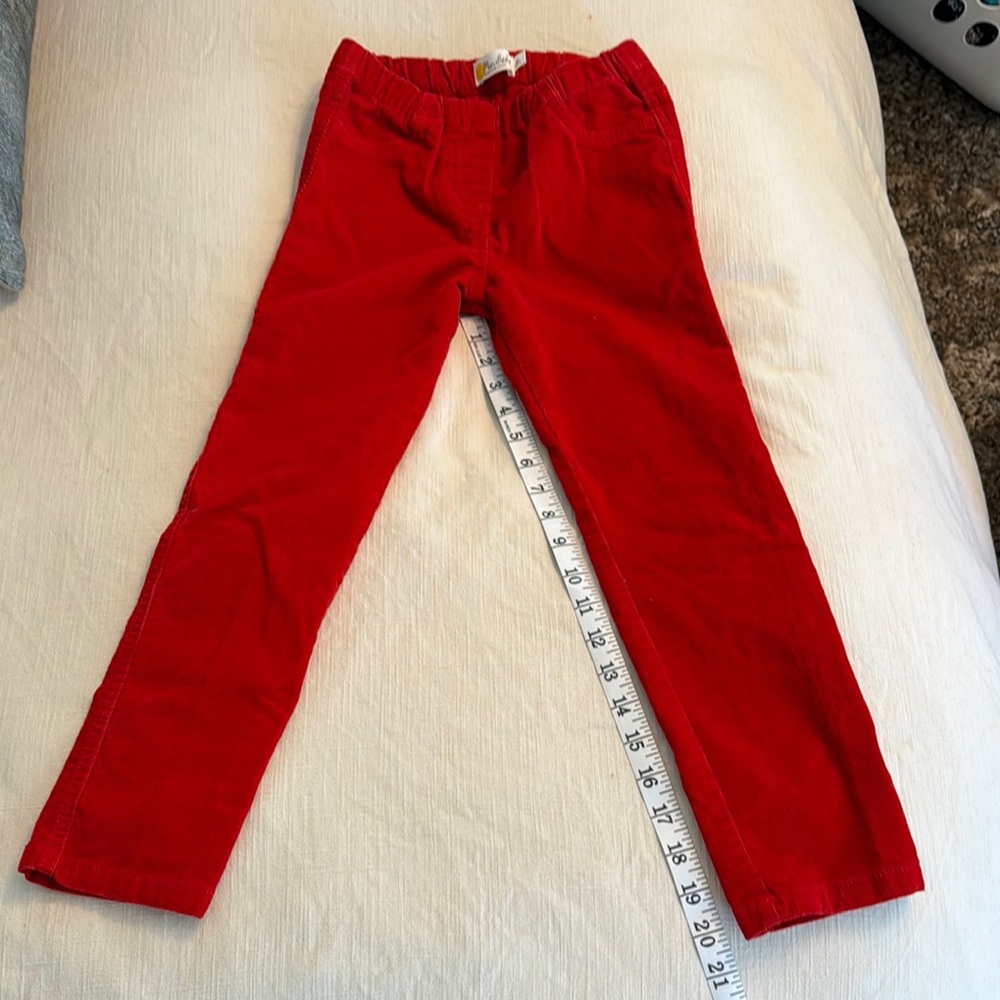 Mini Boden red corduroy pants
